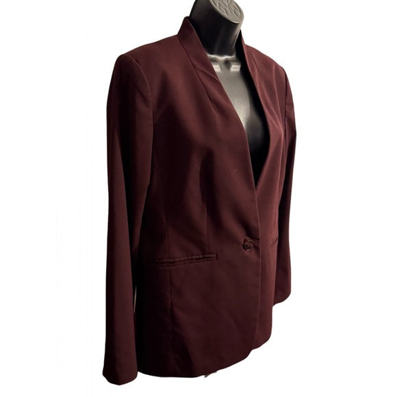 Ann Taylor Factory Jackets & Blazers - Ann Taylor Burgundy One Button Blazer